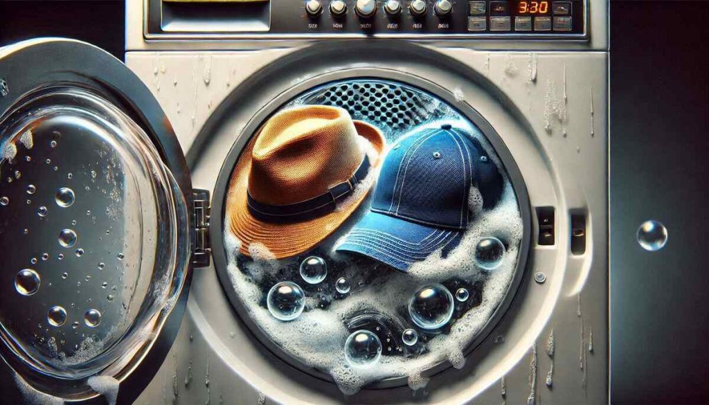 hats in a washing machine